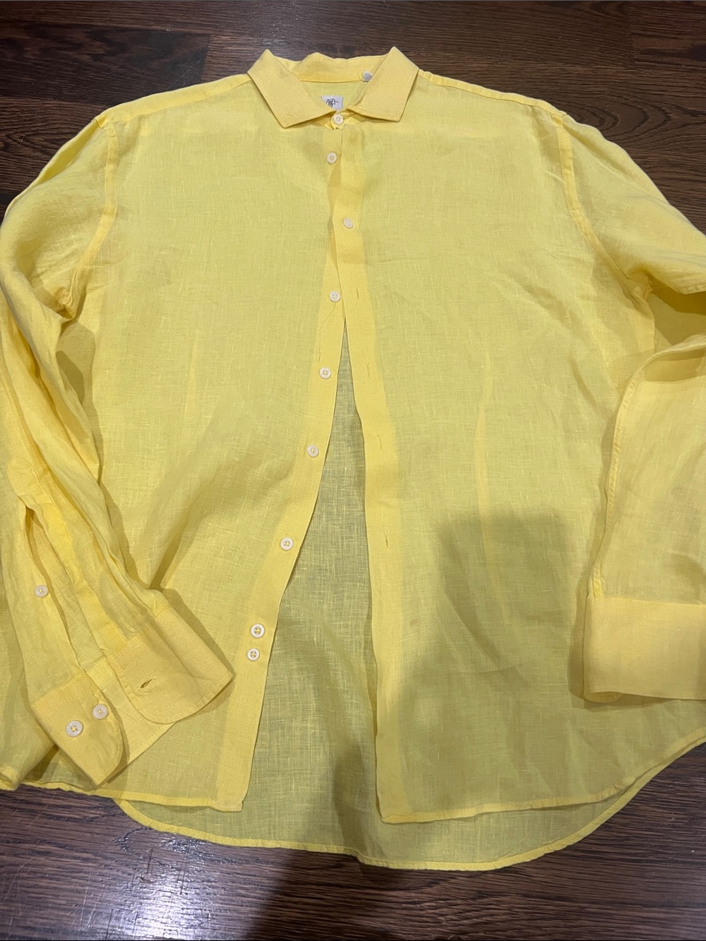 Men's Lightweight Yellow Linen Shirt Jacket